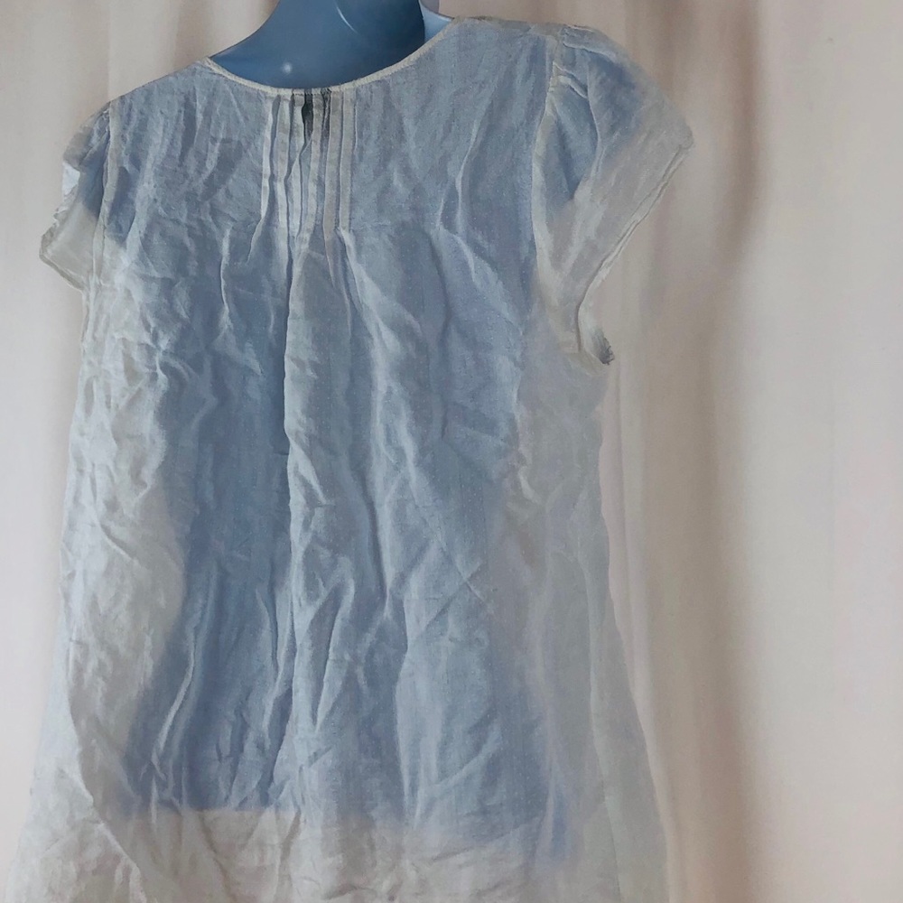 Calvin Klein Y-neck pleated embellished top S - Picture 6 of 16